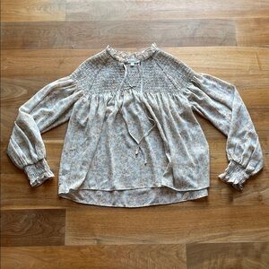 Soft, Flowy Cottagecore Blouse with Floral Patterns